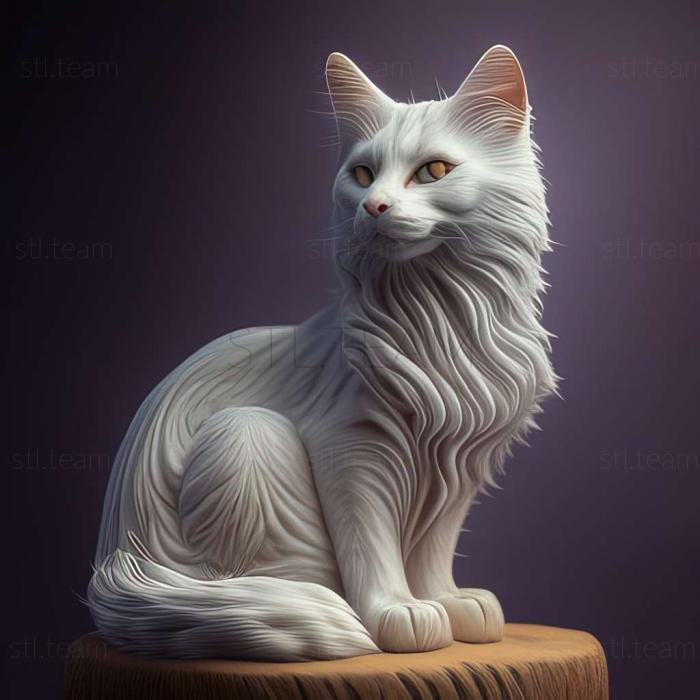 3D model Turkish Angora cat (STL)